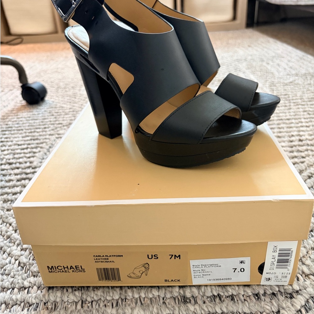 Michael Kors Carla Black Platform Heels